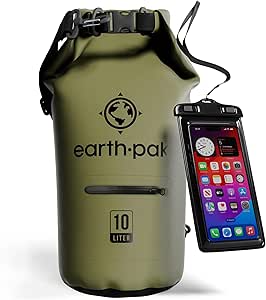 Earth Pak - Torrent Series Waterproof Dry Bag Keeps Gear Dry for Kayaking, Boating, Hiking, Camping and Fishing with Waterproof Phone Case