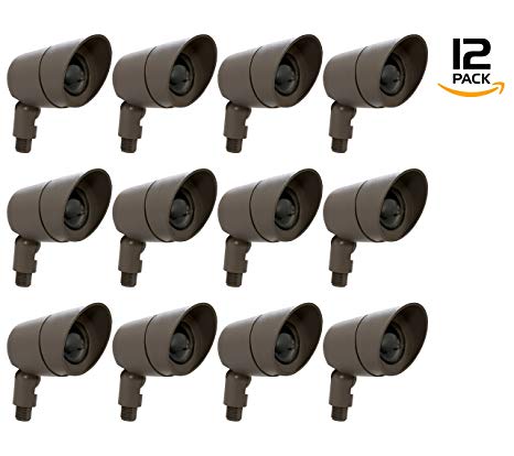 Westgate Lighting LED Directional Landscape Die-Cast Housing - IP67 and IP54 Level Rating-12V AC- 36 Degree Beam Angle- Convex Lens - 5 YR Warranty (12, Bronze)