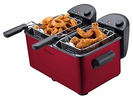 Big Boss 9752 Double Deep Fryer, Red