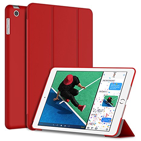 iPad 2017 iPad 9.7 Case, JETech Case Cover for Apple iPad 9.7 Inch 2017 Model Lightweight with Stand and Auto Wake/Sleep (Red) - 3050D