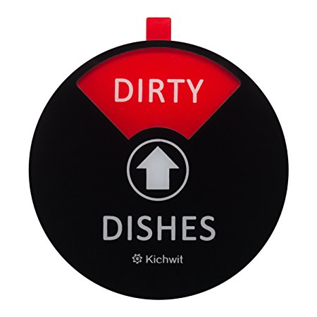 Clean Dirty Dishwasher Magnet, Dishwasher Clean Dirty Sign, Works on All Dishwashers, Non-Scratch Strong Magnetic Backing, 4 Inch Diameter, Black