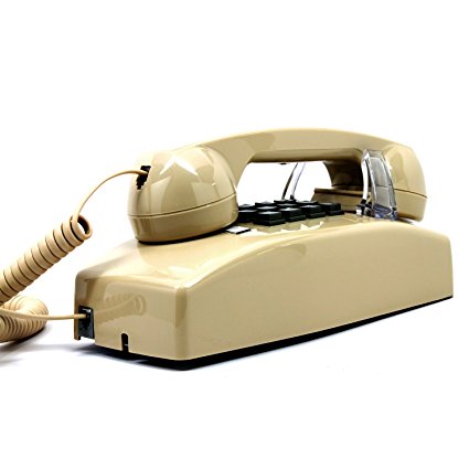 Wall Phone, Single-line, 2554 Traditional style analog telephone, Beige color. Must have Wall Jack for your installation