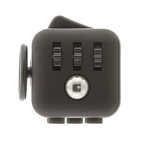 Official Stress Cube (5 COLORS) by TheStressCube.com - A Fidget Cube For Adults And Children With Anxiety, Stress, ADD & ADHD (Dark Night (Black/Black))