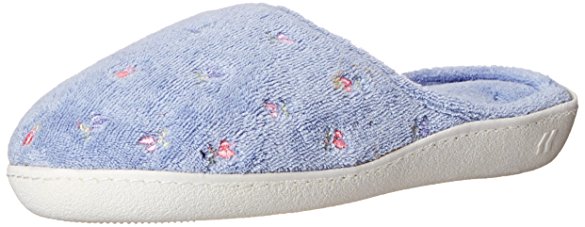 Isotoner Women's Terry Embroidered Scalloped Clog