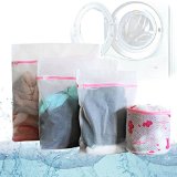 Set of 4 Deluxe Laundry Wash Bags for Delicates Lingerie Sweater Bras and Organization