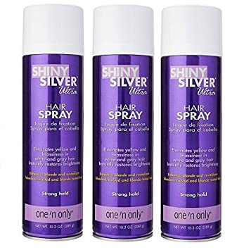 One n Only Shiny Silver Ultra Strong Hold Hair Spray 10.2 oz (Pack of 3)