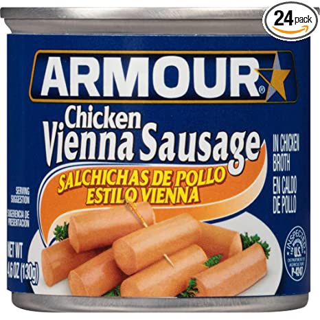 Armour Star Chicken Vienna Sausage, 4.6 oz. (Pack of 24)