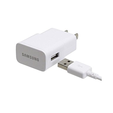 Samsung EP-TA10JWE 5.3v 2amp Charger Adapter with 5-feet Micro USB Data Sync Charging Cables for Galaxy S5 Active / Note 3 - Non Retail Packaging - White