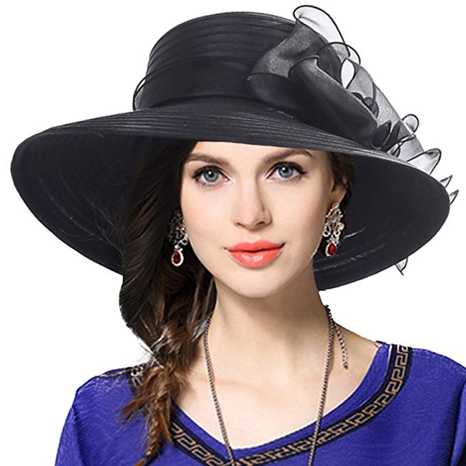 Lady Derby Dress Church Cloche Hat Bow Bucket Wedding Bowler Hats