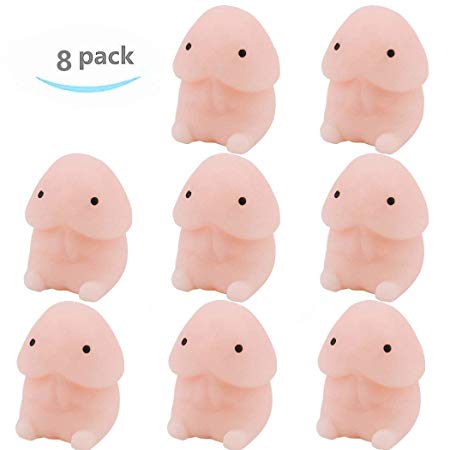 OBUY 8 Pcs Mochi Squishy Toys Super Soft Mini Squishies Novelty Squeeze Kawaii Slow Rising Stress Relief Fidget Funny Toy