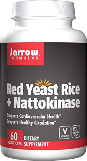 Jarrow Formulas Red Yeast Rice Plus Nattokinase Caps, Supports Cardiovascular Health, 60 Veggie Caps