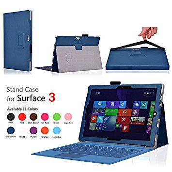 Elsse for Surface 3 - Premium Folio Case with Built in Stand for Microsoft Surface 3 - 10.8" (Does NOT Fit other Surface Tablets) - Dark Blue