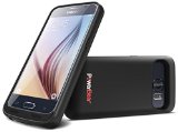 PowerBear Samsung Galaxy S6 Extended Rechargeable Battery Case - 3500mAh High Capacity Battery Up to 135 Extra Battery - Black 24 Month Warranty and Screen Protector Included