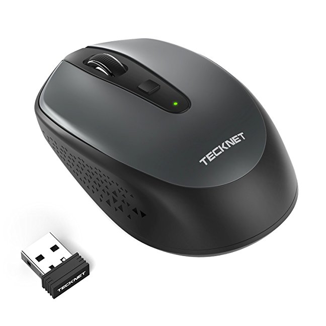 TeckNet Pure Mini 2.4G Wireless Mouse, Nano Receiver, 18 Month Battery Life, 3 Adjustable DPI Levels: 1600/1200/800dPi