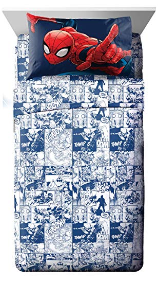 Marvel Universe Battlefront White/Blue 4 Piece Full Sheet Set