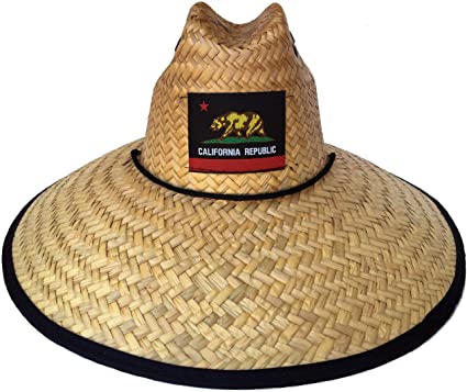 Headchange Wide Brim Lifeguard Hat Mexican Straw Beach Sun Summer Surf Safari