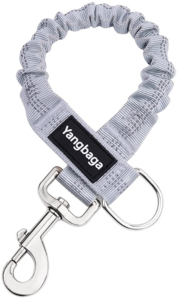 Yangbaga Dogs Shock Absorber, Elastic Buffer Extension leash with Bungee Shock for Pet, Prevent Injury on Arm and Shoulder & Absorb the Pull by Dogs, Great for Bicycle, Running, Walking etc. (Grey)