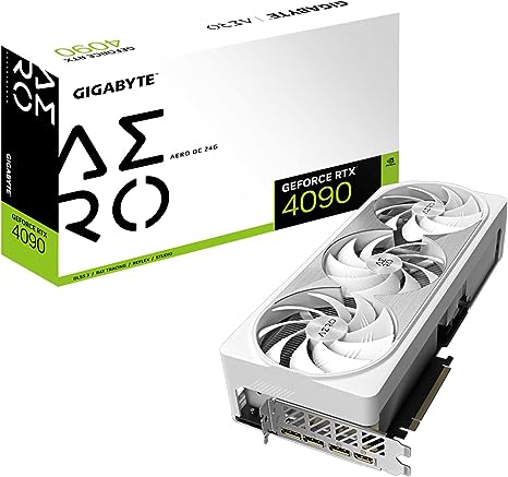 Gigabyte GeForce RTX 4090 AERO OC 24G Graphics Card, 3X WINDFORCE Fans, 24GB 384-bit GDDR6X, GV-N4090AERO OC-24GD Video Card