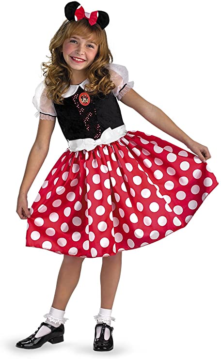 Disney Minnie Mouse Classic Girls' Costume Red, Large   (10-12 )