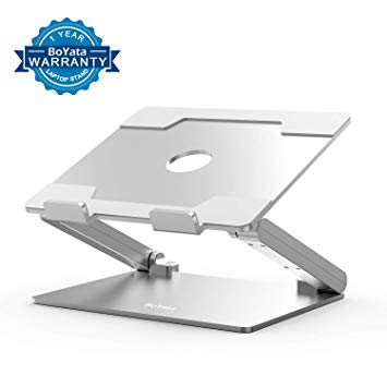 Laptop Stand, Boyata Laptop Holder: Multi-Angle Stand with Heat-Vent to Elevate Laptop, Adjustable Notebook Stand for Laptop (14-17 inch) Including MacBook Pro/Air, Surface Laptop,Toshiba, HP