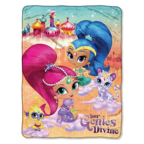 Nickelodeon Shimmer and Shine, "Sky Genies" Micro Raschel Throw by The Northwest Company, 46" by 60"