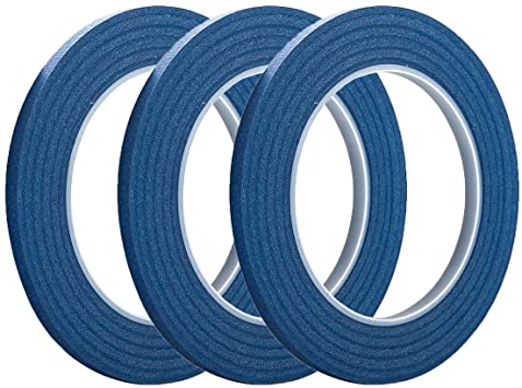 3 Pack 1/4" inch by 60yard Painters Tape, Masking Tape with Thin Narrow Finishing & 14 Day Easy Removal Trim Edge (Blue 1/4inch Wide)