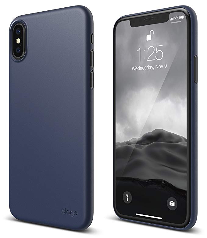 elago Origin Series for iPhone XS / iPhone X Case - Minimalistic Design Slim Fit Scratch Resistant Protective Cover for Apple iPhone XS (2018), iPhone X (2017) - Jean Indigo