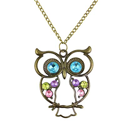 Caetle Big Eye Hollow Owl Bird Love Lover Chain Necklace