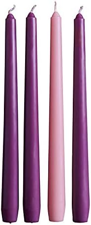 Christian Brands Advent Taper Candle - Set of 4 - 10 inches, Purple