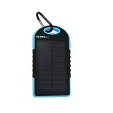 Excoup - 12000mah Waterproof Solar Charger Solar Power Bank with Dual USB Port Portable Charger Solar Battery Charger for Iphone Ipad Cell Phone Tablet Dust-proof and Shock-resistant Blue