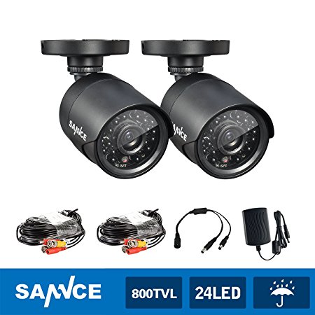 Sannce 800TVL 720P, 1.0MP Home Security Camera System with Vandalproof and Weatherproof Metal Housing, Long Distance Night Vision