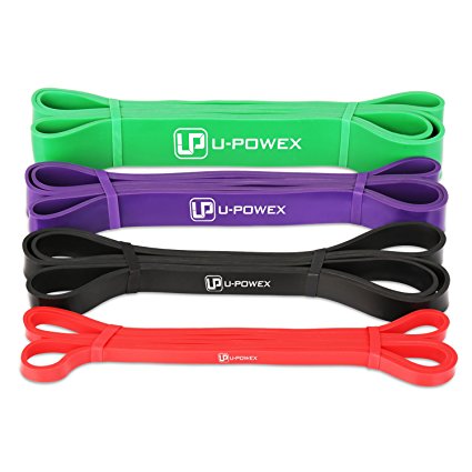 U-POWEX Pull Up Assist Bands Exercise Resistance Bands Mobility Powerlifting Bands Set of 4