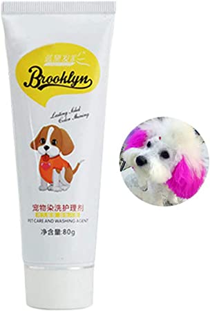 Baost 80g Pet Hair Dye Cream Dog Cat Animals Semi Permanant Non-Toxic Pet Grooming Hair Coloring Dyes Pigment Agent