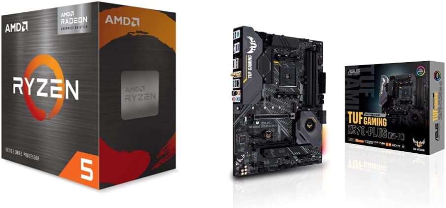 AMD Ryzen 5 5600G 6-Core 12-Thread Unlocked Desktop Processor & ASUS AM4 TUF Gaming X570-Plus (Wi-Fi) AM4 Zen 3 Ryzen 5000 & 3rd Gen Ryzen ATX Motherboard