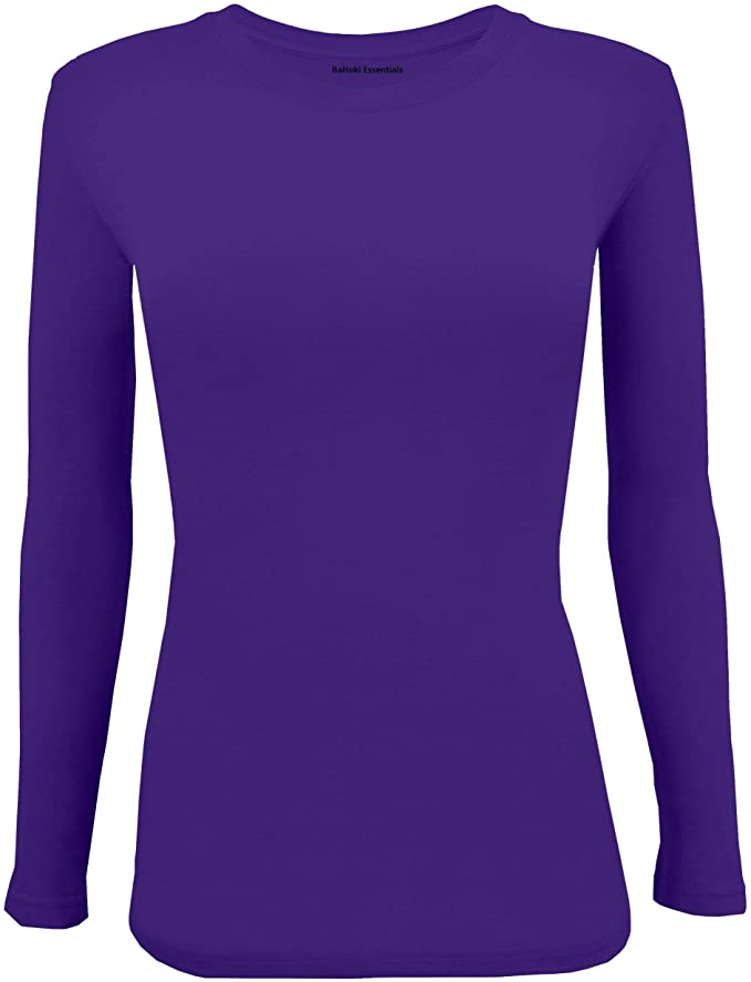 BaHoki Essentials Long Sleeve Undershirts for Scrubs - Great Stretch and Layering Piece