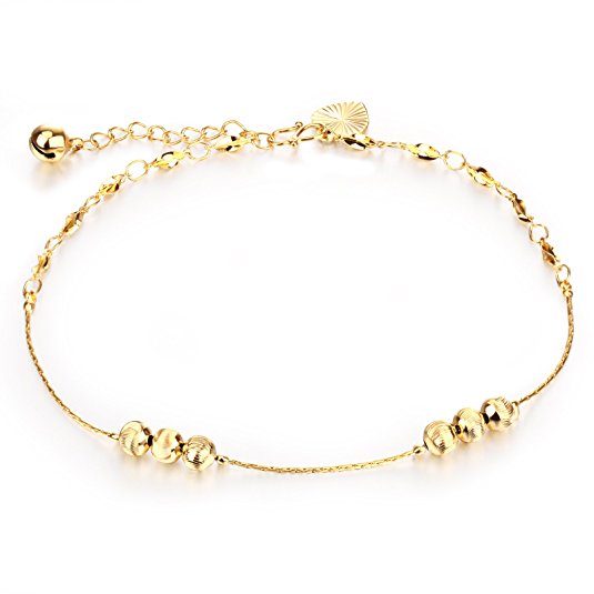 OPK Jewelry 18k Gold Plated Copper Women Anklet Bracelet Chain lantern/Heart/Bells Pendant Adjustable