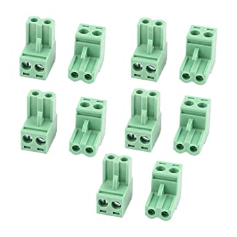 uxcell 10Pcs KF2EDG 5.08mm Pitch 2P Pluggable Teminal Blocks Connector Socket