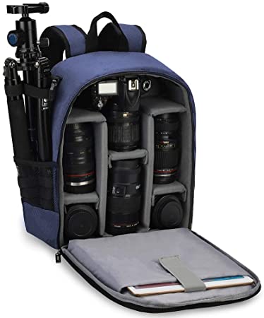 CADeN Camera Backpack Bag Professional for DSLR/SLR Mirrorless Camera Waterproof, Camera Case Compatible for Sony Canon Nikon Camera and Lens Tripod Accessories Blue