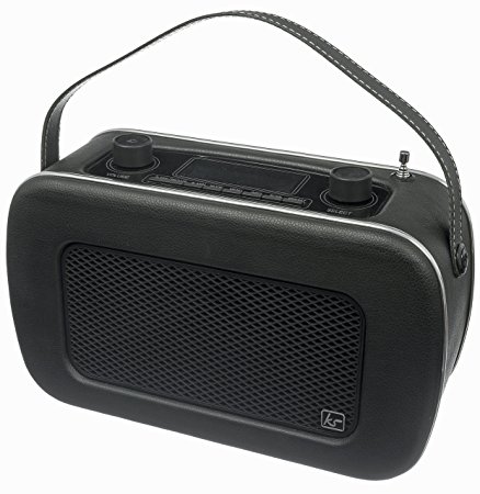 KitSound Jive 1950s Style Retro Portable DAB Radio with Dual Alarm Clock and Carry Handle - Black