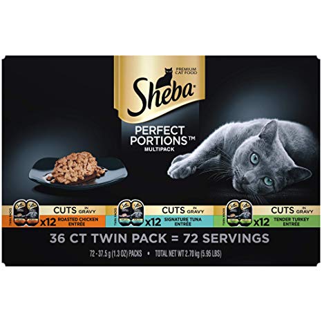 Sheba Perfect Portions Cuts in Gravy Wet Cat Food Tray Variety Packs