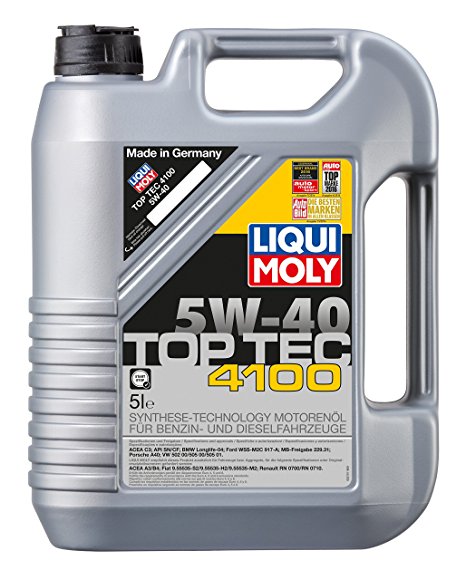 Liqui Moly (3701) 5W-40 Top Tec 4100 Low Ash Synthetic Motor Oil - 5 Liter Jug
