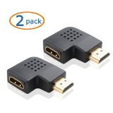 Cable Matters 2 Pack 90 Degree Vertical Flat HDMI Male to Female Adapter