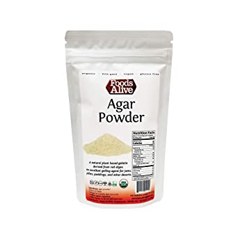 Agar Agar Powder, Organic, Plant-Based, Vegan Gelatin, 2oz, Vegetarian Gelatin, Kosher, Gluten Free