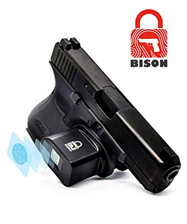 Bison Fingerprint Trigger Lock, Gun Locks fit Most Handguns and Rifles - 360° Touch 1 Second Unlock - Easy to Use - Including USB Charge Cable, Keys, Fingerprint Setting Tool and Product Instructions