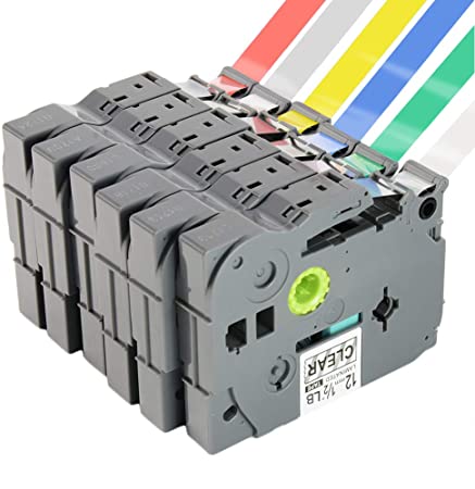 Replacement for Brother Laminated TZe-231 TZe-131 TZe-431 TZe-531 TZe-631 TZe-731 Ptouch Label Maker Tape 6 Pack Combo