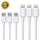 THE 1 Rated Plastic SideTech TM 10 Feet 8 pin iPhone 5  iPhone 6 Cable High Quality and Durable White Plastic x 3 SHIPPED IN SAME BUSINESS DAY Compatible with new iOS