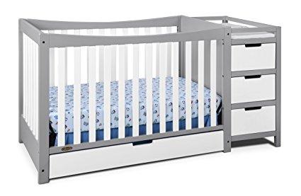 Graco Remi 4-in-1 Convertible Crib and Changer, Pebble Gray/White