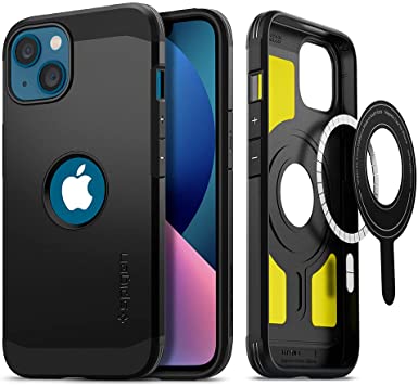 Spigen Tough Armor Mag [Extreme Protection Tech] Compatible with MagSafe Designed for iPhone 13 Case (2021) - Black