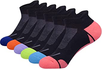 JOYNÉE Womens Athletic Ankle Sports Running Low Cut Tab Cushioned Socks 6 Pack