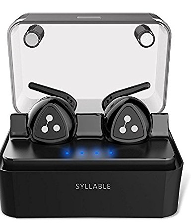 Truly Wireless Earbuds, Syllable D900MINI Wireless Bluetooth Headphones Stereo In-Ear Sport Noise Cancelling Sweatproof Earphones with Mic for iPhone iPad and Other Smartphones (Black)